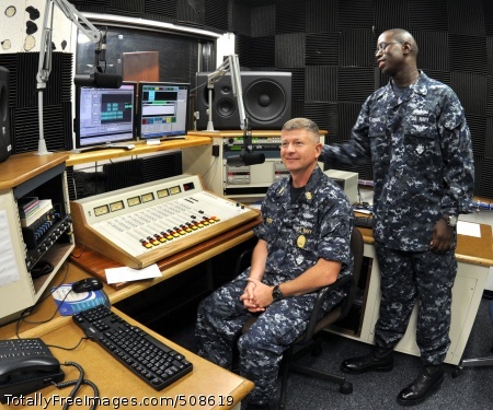 101015-N-7764M-010
GUANTANAMO BAY, Cuba (Oct. 15, 2010) Mass Communication Specialist 2nd Class Jacques Renard interviews Master Chief Petty Officer of the Navy (MCPON) Rick D. West at the Defense Media Activity detachment Guantanamo Bay, Cuba, during a tour of Naval Station Guantanamo Bay, Cuba. (U.S. Navy photo by Mass Communication Specialist 3rd Class Leona Mynes/Released)