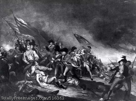 The Death of General Warren at the Battle of Bunker's Hill, June 17, 1775
History painting depicting the Battle of Bunker's Hill when British troops occupying Boston tried to advance toward Charlestown and Dorchester. General Warren is seen shot and killed, lying on the ground in the arms of a fellow soldier in the middle of the battlefield. Standing above them to the right is British major John Small, who prevents his grenadier from bayoneting Warren in revenge for the death of an officer who lies dead at their feet. Just behind them, British major John Pitcairn falls dying into the arms of his son. On the opposite side of the painting, to the far left, General Putnam of Connecticut, raises his sword and orders the American troops to retreat. In the center background, the commander of the British troops, Gen. William Howe stands next to the white-haired Gen. Henry Clinton. On the lower right corner, Lieutenant Thomas Grosvenor of Connecticut watches the scene unfold. An unidentified African-American stands behind him. Some have identified him as Peter Salem, a free man who as a member of the army fought at the Battle of Bunker's Hill.
Artist: Trumbull, John, 1756-1843, painter.
Medium: Oil on canvas.
Smithsonian Control Number: IAP 06910060