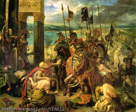 Entry of the Crusaders into Constantinople on 12 April 1204
1840 (240 Kb); Canvas, 411 x 497 cm (162 x 195 1/2 in);
Musee du Louvre, Paris