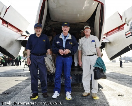 101009-N-6003P-082
ARABIAN SEA (Oct. 9, 2010) Retired astronauts Capt. Jim Lovell, Capt. Gene Cernan, and Neil Armstrong stand on painted footprints to commemorate their Legends of Aerospace tour aboard the aircraft carrier USS Harry S. Truman (CVN 75). The astronauts visited the ship to meet with Sailors and Marines. The Harry S. Truman Carrier Strike Group is deployed in support of maritime security operations and theater security cooperation efforts in the U.S. 5th Fleet area of responsibility. (U.S. Navy photo by Mass Communication Specialist 2nd Class Kilho Park/Released)