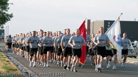 p>PETERSON AIR FORCE BASE, Colo. - Army Lt. Gen. Frank Grass, U.S. Northern Command deputy commander, leads Soldiers assigned to the North American Aerospace Defense Command and USNORTHCOM in an early-morning "birthday run" to commemorate the 236th anniversary of the founding of the U.S. Army on Peterson Air Force Base, Colo., June 14. More than 200 Soldiers currently serve in NORAD and USNORTHCOM.