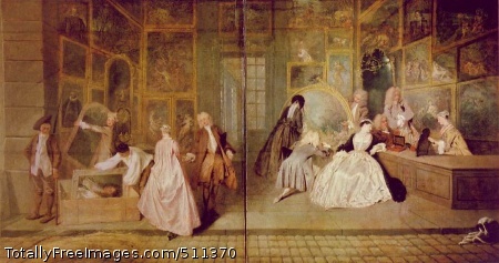 Gersaint's Shopsign
Jean-Antoine Watteau
Oil on canvas; 163 x 308 cm; Charlottenburg Palace, Berlin 