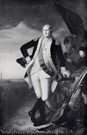 George Washington (1732-1799)
Portrait of General George Washington standing on the battlefield at Trenton, his left hand resting on a cannon, his right hand holding his hat. To the right is a soldier standing beside his horse and a flag. In the background is a view of Trenton, New Jersey.
Artist: Peale, Charles Willson, 1741-1827, painter.
Medium: Oil on canvas.
Smithsonian Control Number: IAP 36120048