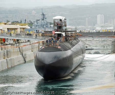 100518-N-6412L-040
PEARL HARBOR (May 18, 2010) Dry Dock 1 at Pearl Harbor Naval Shipyard is flooded during the undocking of the Los Angeles-class fast attack submarine USS City of Corpus Christi (SSN 705). City of Corpus Christi was in dry dock for a maintenance availability. (U.S. Navy photo by Machinist's Mate 3rd Class Dustan Longhini/Released) 