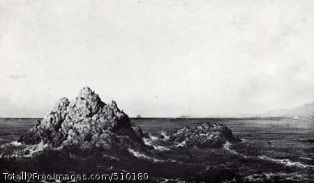 Seal Rocks at San Francisco
View looking across the ocean as waves gently wash against seal rock.
Artist: Heade, Martin Johnson, 1819-1904, painter.
Medium: Oil on canvas.
Smithsonian Control Number: IAP 03390033