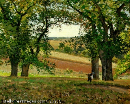 Les chataigniers a Osny (The Chestnut Trees at Osny)
c. 1873 (220 Kb); Oil on canvas, 65 x 81 cm (25 5/8 x 31 7/8");
Private collection, New Jersey