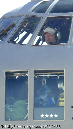 PETERSON AIR FORCE BASE, Colo. - Air Force Gen. Gene Renuart, North American Aerospace Defense Command and U.S. Northern Command commander, conducts preflight checks aboard a 302nd Airlift Wing C-130 before his final flight at Peterson Air Force Base May 5. Renuart has flown with the Air Force Reserve unit since taking command of NORAD and U.S. NORTHCOM in 2007.