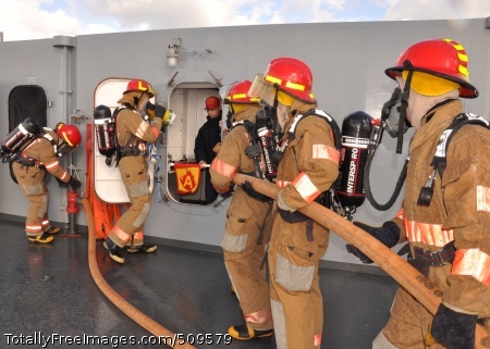 100919-N-5483N-172
BALTIC SEA (Sept. 19, 2010) Sailors from the amphibious command ship USS Mount Whitney (LCC/JCC 20) simulate combating a class alpha fire during the Captain's Cup 2010 Damage Control Olympics. Mount Whitney is operating in the Baltic region in support of exercise Jackal Stone 2010 (JS10). JS10 is a 10-day special operations exercise featuring participation from Croatia, Latvia, Lithuania, Poland, Romania, Ukraine, and the United States. (U.S. Navy photo by Mass Communication Specialist 2nd Class Sylvia Nealy/Released)