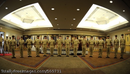 100916-N-7780S-183
BREMERTON, Wash. (Sept. 16, 2010) Newly pinned chief petty officers stand in formation during the USS John C. Stennis (CVN 74) chief pinning ceremony at Naval Base Kitsap. John C. Stennis is moored in a controlled industrial area for a planned incremental availability. (U.S. Navy photo by Mass Communication Specialist 2nd Class Kyle Steckler/Released)