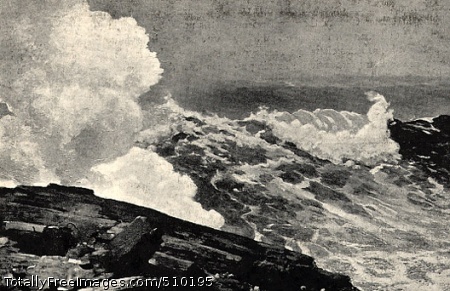 Northeaster
View from a rocky point at Prouts Neck, Maine, looking toward a turbulent ocean with waves crashing up against rocks in the foreground, spraying a cloud of mist up into the air. On the right a swelling wave begins to break, creating rolls of white foam.
Artist: Homer, Winslow, 1836-1910, painter.
Medium: Oil on canvas.
Smithsonian Control Number: IAP 36120453