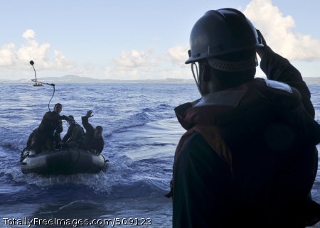 101003-N-9950J-016
EAST CHINA SEA (Oct. 3, 2010) Seaman Brandon Cash assists in recovering Marines assigned to the 31st Marine Expeditionary Unit (31st MEU) as they return to the forward-deployed amphibious assault ship USS Essex (LHD 2) after conducting a training exercise near Okinawa, Japan. Essex is part of the forward-deployed Essex Amphibious Ready Group and is underway in the western Pacific. (U.S. Navy photo by Mass Communication Specialist 2nd Class Greg Johnson/Released)