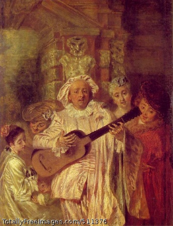 Sous un habit de Mezzetin (In Mezzetin's Costume)
Jean-Antoine Watteau
Oil on canvas, 28 x 21 cm; The Wallace Collection, London 
