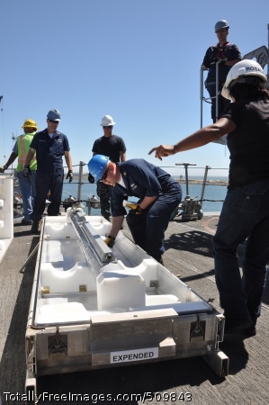 100914-N-8951S-043
SEAL BEACH, Calif. (Sept. 14, 2010) Mineman 1st Class Keith Boyd, assigned to the littoral combat ship USS Freedom (LCS 1), examines an expended Rolling Airframe Missile canister during ordnance operations at Naval Weapons Station Seal Beach. Freedom is at the weapons station conducting the first major Pacific Fleet ordnance operation for an LCS-class vessel. (U.S. Navy photo by Gregg Smith/Released)