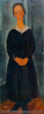 La jeune bonne (The Servant Girl)
c. 1918 (160 Kb); Oil on canvas, 152.5 x 61 cm (60 x 24 in);
Albright-Knox Art Gallery, Buffalo, NY