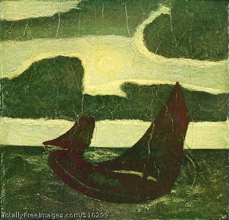 Moonlight Marine
Two sailboats on a ocean beneath a full moon.
Artist: Ryder, Albert Pinkham, 1847-1917, painter.
Medium: Oil and possibly wax on wood.
Smithsonian Control Number: IAP 36120594