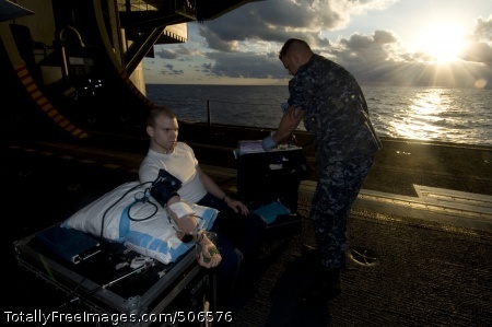 101208-N-9626Y-140
PACIFIC OCEAN (Dec. 8, 2010) Hospital Corpsman 3rd Class Jason Schrunk, from Okinawa, Japan, draws blood from blood donor Aviation Structural Mechanic Airman Larry Genehale, from Atsugi, Japan, aboard the aircraft carrier USS George Washington (CVN 73). George Washington is participating in exercise Keen Sword 2011 with the Japan Maritime Self-Defense Force through Dec. 10. (U.S. Navy photo by Mass Communication Specialist Seaman Cheng s. Yang/Released) 