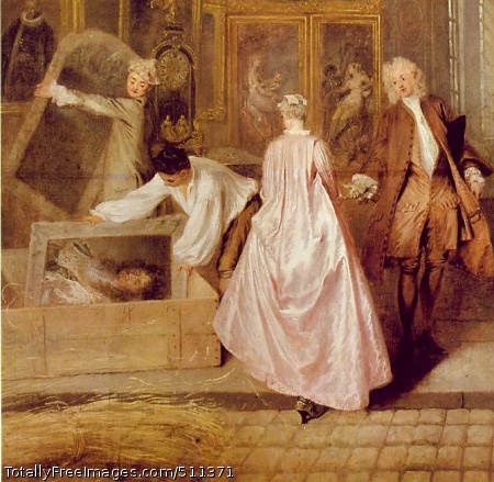 Gersaint's Shopsign (detail)
Jean-Antoine Watteau
Oil on canvas; 163 x 308 cm; Charlottenburg Palace, Berlin 