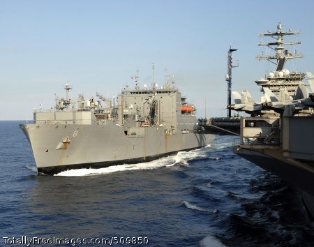 100914-N-1638S-236
PACIFIC OCEAN (Sept. 14, 2010) The Military Sealift Command dry cargo and ammunition ship USNS Walley Schirra (T-AKE 8) transits alongside the aircraft carrier USS Nimitz (CVN 68) during an ammunition offload. Nimitz is conducting blue water operations in the U.S. 3rd Fleet area of responsibility. (U.S. Navy photo by Mass Communication Specialist Seaman Thomas Siniff/Released)