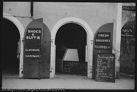 Charlotte Amalie, St. Thomas Island, Virgin Islands. Stores alon