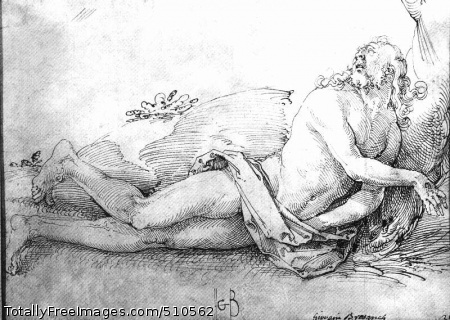 The Dead Christ
Baldung Grien, Hans
c. 1511-12; pen and ink on paper;
The Metropolitan Museum of Art, New YorkThe subject of this drawing is highly unusual. Christ is
represented after the Crucifixion, as the wounds on his hands and feet
indicate, but in a moment before his death, his uplifted head and
heavenward gaze evidently signifying a spiritual communion with God
the Father. No textual source has been identified for this
unprecedented subject and it is possible that it was invented by
Baldung himself. The formal source of the supine figure of Christ may
lie in ancient Roman representations of dying heroes, known to
Northern artists through widely circulated drawn copies.