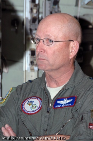PETERSON AIR FORCE BASE, Colo. - Air Force Gen. Gene Renuart, North American Aerospace Defense Command and U.S. Northern Command commander, participates in a pre-flight safety brief before conducting the final flight of his career at Peterson Air Force Base, May 5. Renuart, who has served in the Air Force since 1971, will retire July 1.