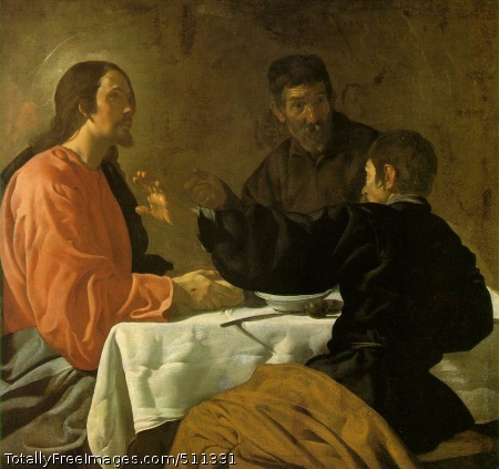 The Supper at Emmaus
c. 1620 (100 Kb); Oil on canvas, 123.2 x 132.7 cm (48 1/2 x 52 1/4 in);
The Metropolitan Museum of Art, New York