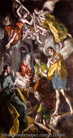 The Adoration of the Shepherds
1612-14 (230 Kb); Oil on canvas, 319 x 180 cm (125 5/8 x 70 7/8");
Museo del Prado, Madrid