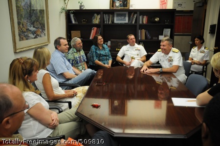 100914-N-3271W-029
SALT LAKE CITY (Sept. 14, 2010) Rear Adm. William D. French, commander of Navy Region Southwest, speaks with student counselors at West High School during Salt Lake City Navy Week, one of 19 Navy Weeks planned across America for 2010. Navy Weeks are designed to show Americans the investment they have made in their Navy and increase awareness in cities that do not have a significant Navy presence. (U.S. Navy photo by Senior Chief Mass Communication Specialist Gary Ward/Released) 