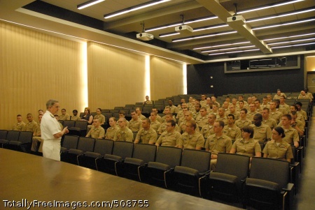 101014-N-6736S-016
ATLANTA, (Oct. 14, 2010) Rear Adm. Micheal J. Yurina, director of Strategic Planning and Communication, Submarine Warfare Division, delivers remarks to Navy ROTC students at Georgia Tech University about the Navy as a global force for good during Atlanta Navy Week 2010. Atlanta Navy Week is one of 19 Navy weeks planned across America in 2010. Navy weeks show Americans the investment they have made in their Navy and increase awareness in cities that do not have a significant Navy presence. (U.S. Navy photo by Mass Communication Specialist 1st Class Katrina Sartain/Released)