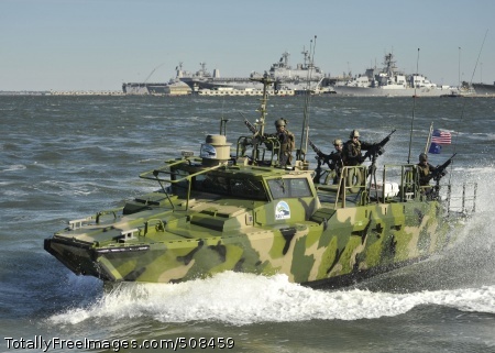 101022-N-6889J-107
NORFOLK (Oct. 22, 2010) Sailors assigned to Riverine Group 1 conduct maneuvers aboard Riverine Command Boat (Experimental) (RCB-X) at Naval Station Norfolk. The RCB-X is powered by an alternative fuel blend of 50 percent algae-based and 50 percent NATO F-76 fuels to support the secretary of the Navy's efforts to reduce total energy consumption on naval ships. (U.S. Navy photo by Mass Communication Specialist 2nd Class Gregory N. Juday/Released)