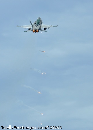 100910-N-2013O-204
PACIFIC OCEAN (Sept. 10, 2010) An F/A-18C Hornet piloted by Cmdr. Gerald Hansen, the outgoing commanding officer of the Dambusters of Strike Fighter Squadron (VFA) 195, launches flares after detaching from a formation at the conclusion of the in-flight change of command ceremony above the aircraft carrier USS George Washington (CVN 73). Hansen was relieved by Cmdr. David Culpepper during the ceremony. George Washington, the Navy's only permanently forward-deployed aircraft is conducting its summer tour helping to insure security and stability in the western Pacific Ocean. (U.S. Navy photo by Mass Communication Specialist 3rd Class Charles Oki/Released) 